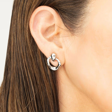 Wholesale 18K Gold PVD Stainless Steel Linked Drop Earrings - stainless model