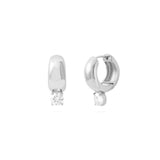 Wholesale jewelry 18K Gold PVD Stainless Steel Chunky One Stone Earrings - stainless main 