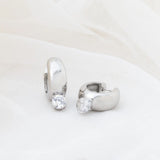 Wholesale jewelry 18K Gold PVD Stainless Steel Chunky One Stone Earrings - stainless studio 