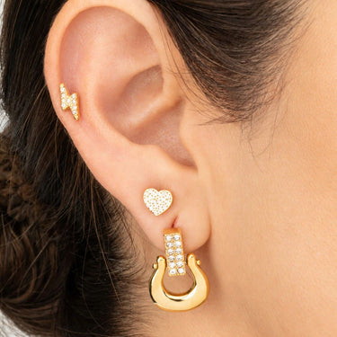 Wholesale jewelry 18K Gold PVD Stainless Steel Horseshoe Drop Earrings- gold model 