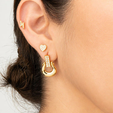 Wholesale jewelry 18K Gold PVD Stainless Steel Horseshoe Drop Earrings- gold model 