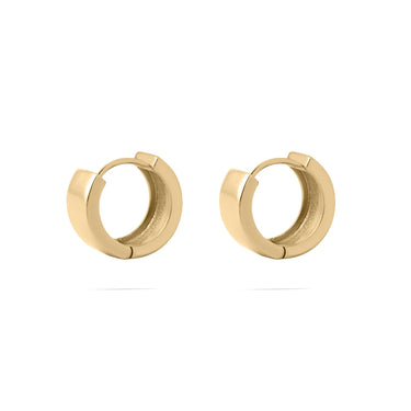 Wholesale jewelry 18K Gold PVD Stainless Steel The Duo Huggie Earring - gold main 