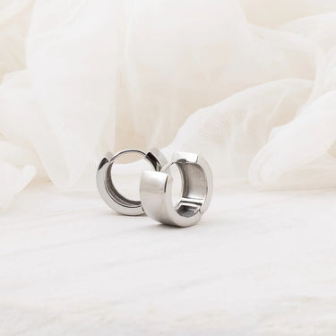 Wholesale jewelry 18K Gold PVD Stainless Steel The Duo Huggie Earring - stainless studio 