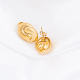 Wholesale 18K Gold PVD Stainless Steel Sculptural Stud Earrings - gold studio 