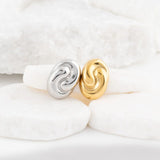 Wholesale 18K Gold PVD Stainless Steel Sculptural Stud Earrings - stainless and gold studio 