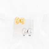 Wholesale 18K Gold PVD Stainless Steel Sculptural Stud Earrings - stainless and gold studio 