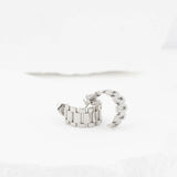 Wholesale jewelry 18K Gold PVD Stainless Steel Baguette Statement Hoop Earrings- stainless studio 