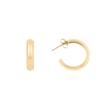 Wholesale jewelry 18K Gold PVD Stainless steel Pavé Inner Hoop Earrings - gold main 