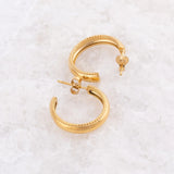 Wholesale jewelry 18K Gold PVD Stainless steel Pavé Inner Hoop Earrings - gold studio 