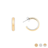 Wholesale jewelry 18K Gold PVD Stainless steel Pavé Inner Hoop Earrings - mixed metal main 