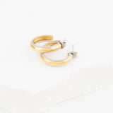 Wholesale jewelry 18K Gold PVD Stainless steel Pavé Inner Hoop Earrings - mixed metal studio 