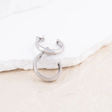 Wholesale jewelry 18K Gold PVD Stainless steel Pavé Inner Hoop Earrings - stainless studio 