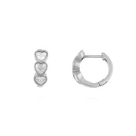 Wholesale jewelry 18K Gold PVD Stainless Steel Stone Heart Huggie Earrings- stainless main 