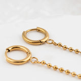 Wholesale jewelry 18K Gold PVD Stainless Steel Beaded Dangle Earrings - gold studio 