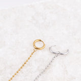 Wholesale jewelry 18K Gold PVD Stainless Steel Beaded Dangle Earrings - stainless and gold studio 