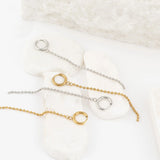 Wholesale jewelry 18K Gold PVD Stainless Steel Beaded Dangle Earrings - stainless and gold studio 
