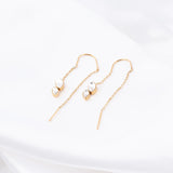Wholesale jewelry 18K Gold PVD Stainless Steel Dangle Stone Earrings - gold studio 