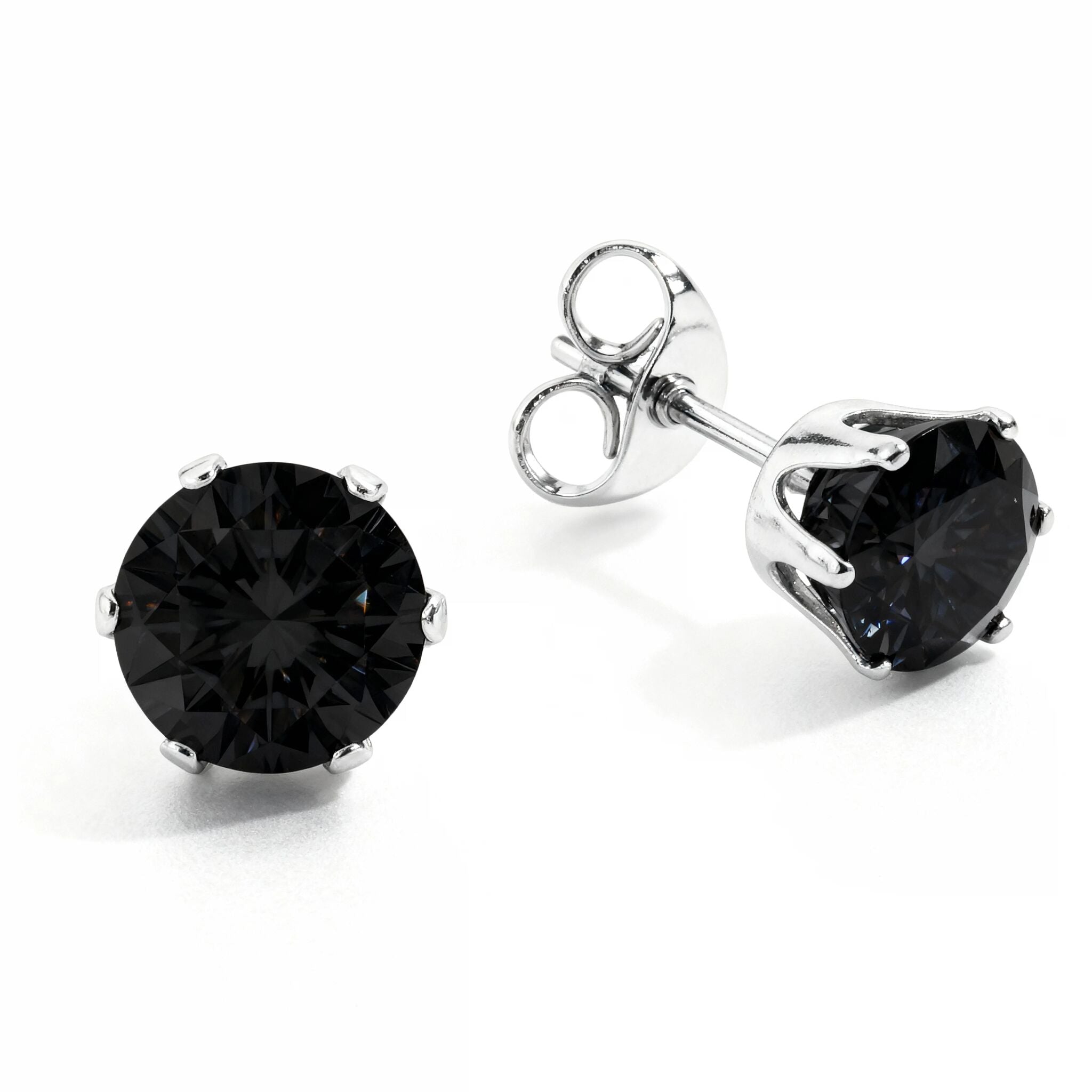 Schwarzer Edelstahl -Rund -C -Bolzenohrringe/ERJ3159