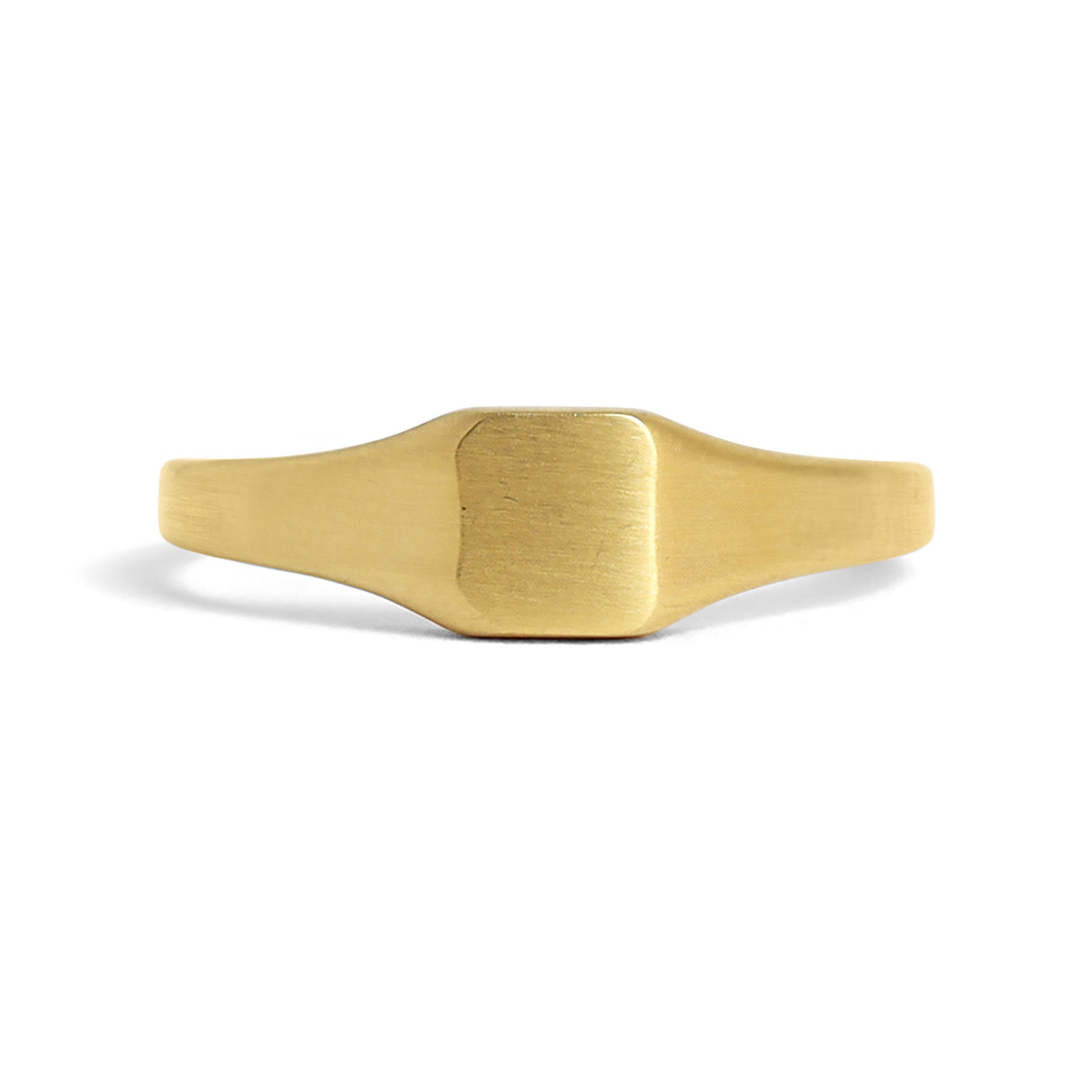 18k Gold PVD Rostfritt stål tomt graverbar fyrkantig Signet Ring / ESR0001