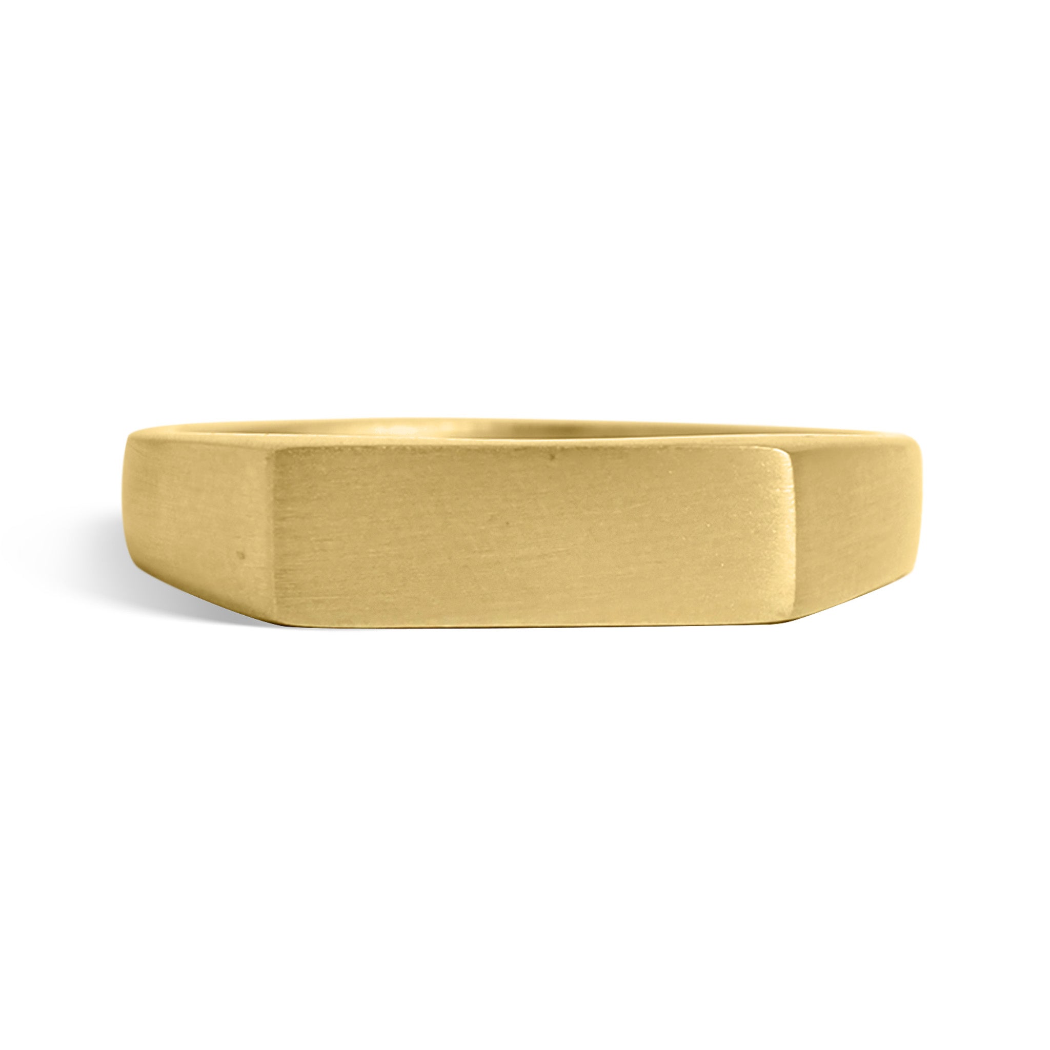 18k guld PVD rostfritt stål tomt graverbar rektangel Signet ring / ESR0002