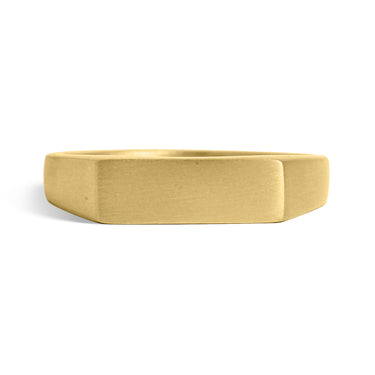 18K Gold PVD Edelstahl leere gravierbare Rechteck Signet Ring/ESR0002