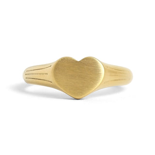 gold signet heart ring