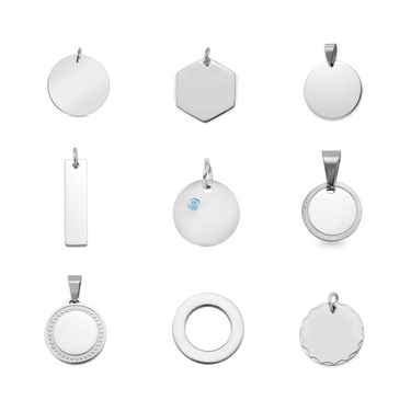 Gravable en acier inoxydable pendentif vierge et kit de charme/BND0043