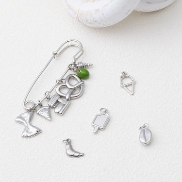 18K Gold PVD Stainless Steel Martini Olive Charm- silver food collection 