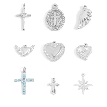 Stainless Steel Faith and Love Charm Bundle