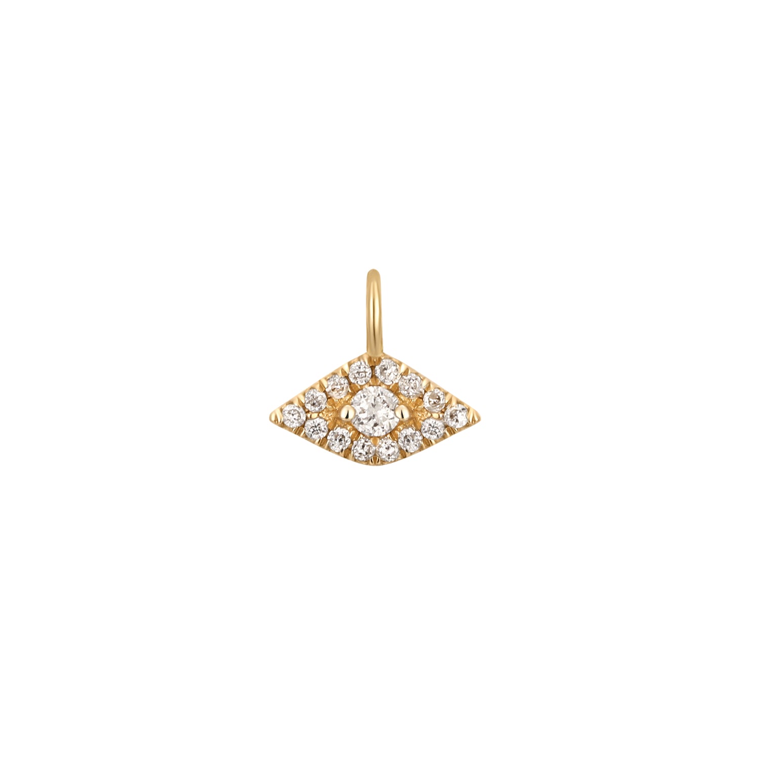Permanenter Schmuck 14K Massive Gold Diamond Evil Eye Charm/PMJ1011