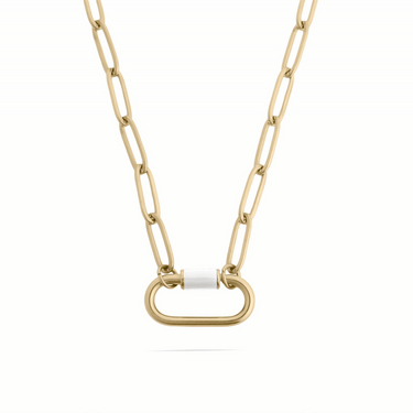 18K Gold PVD Colorful Carabiner Necklace / CHN0149