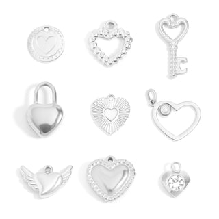 Heart Charm bundle stainless Steel