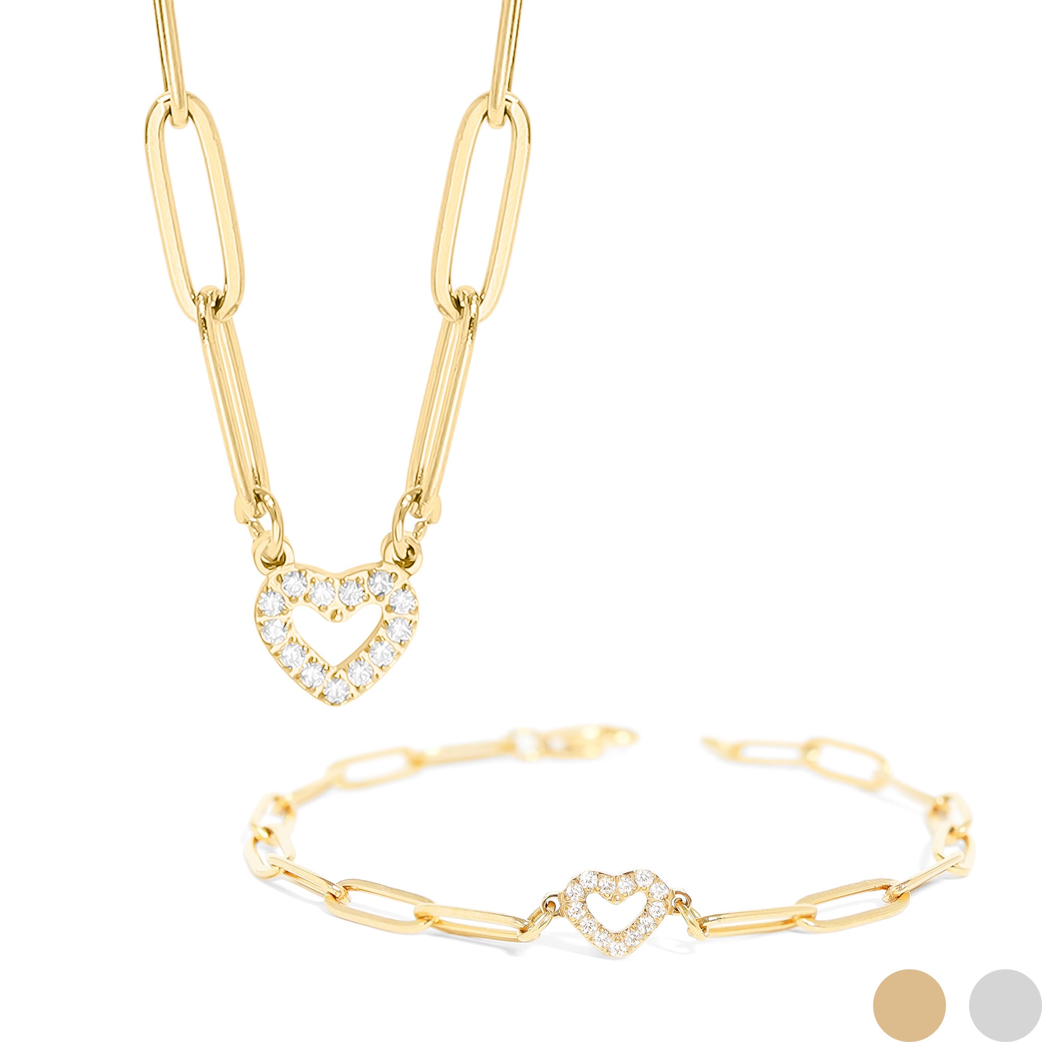 Heart Necklace and braclet set