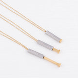 Wholesale jewelry 18K Gold PVD Stainless Steel Hidden Message Sliding Blank Bar Necklace- stainless studio 