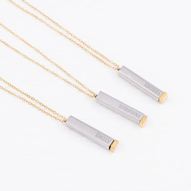 Wholesale jewelry 18K Gold PVD Stainless Steel Hidden Message Sliding Blank Bar Necklace- stainless studio 