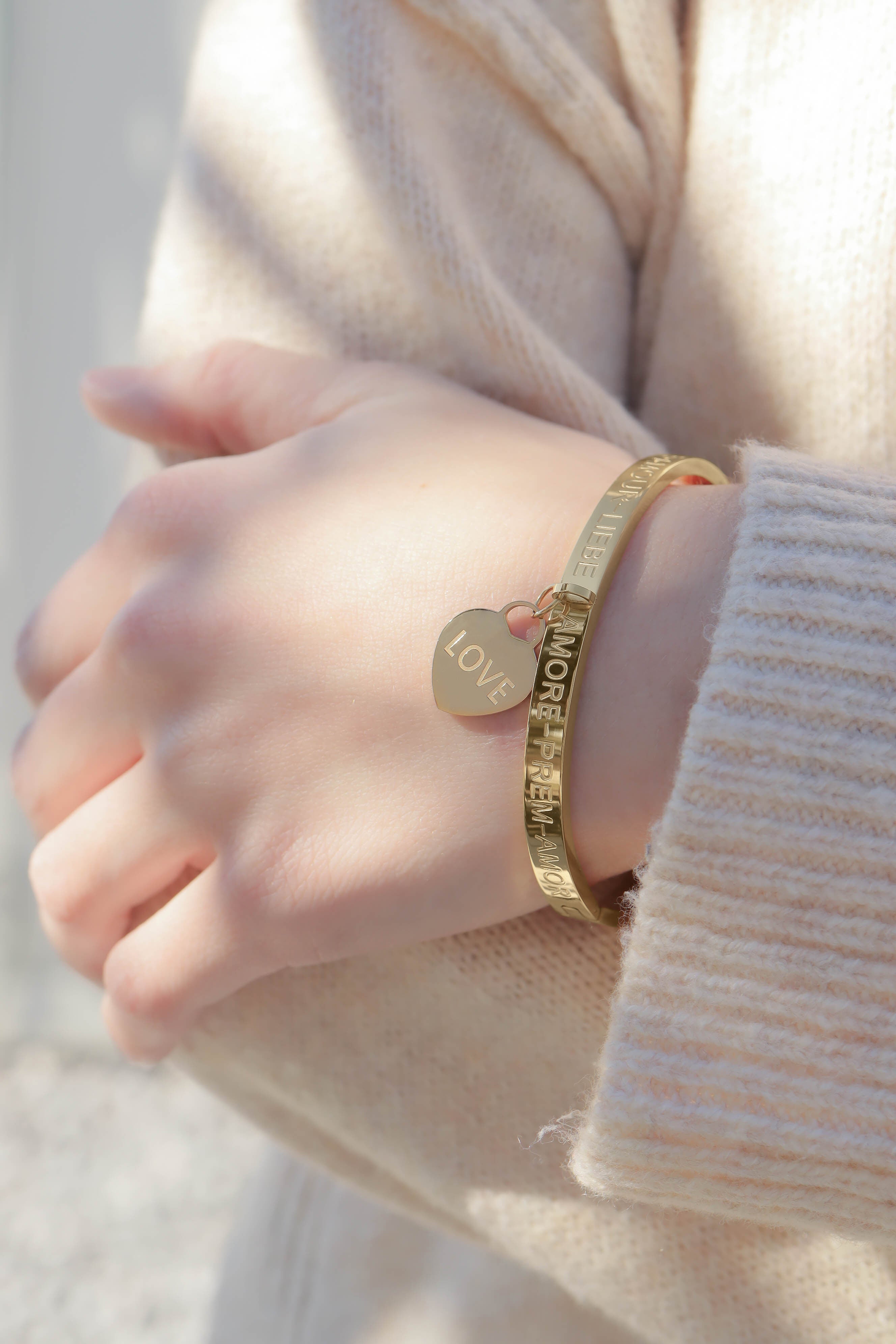 Love Languages Heart Charm Bangle Lifestyle