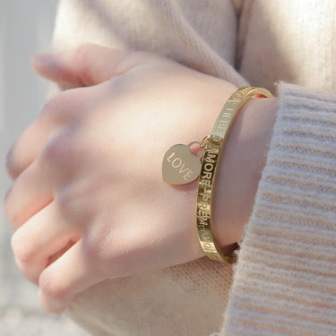 Love Languages Heart Charm Bangle Lifestyle