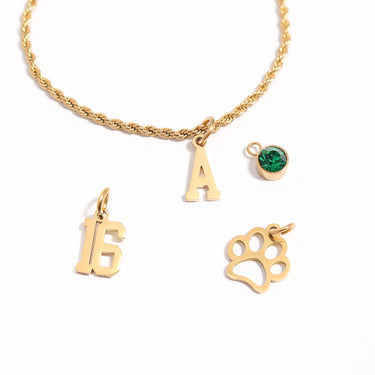 18K Gold PVD beschichtete Edelstahl kleine Sportnummer Anhänger/PDS0008