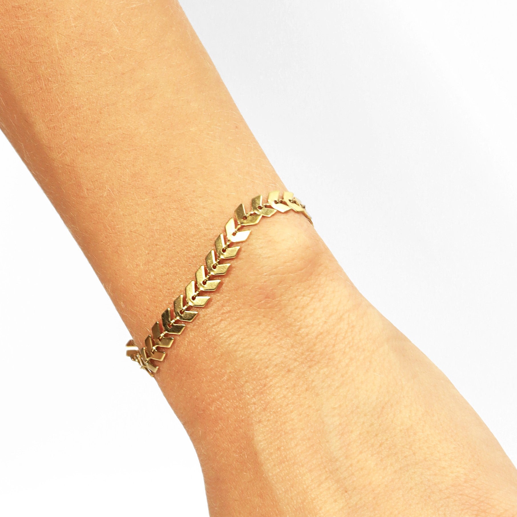 18k Gold PVD rostfritt stål Chevron -armband eller anklet / brj9099