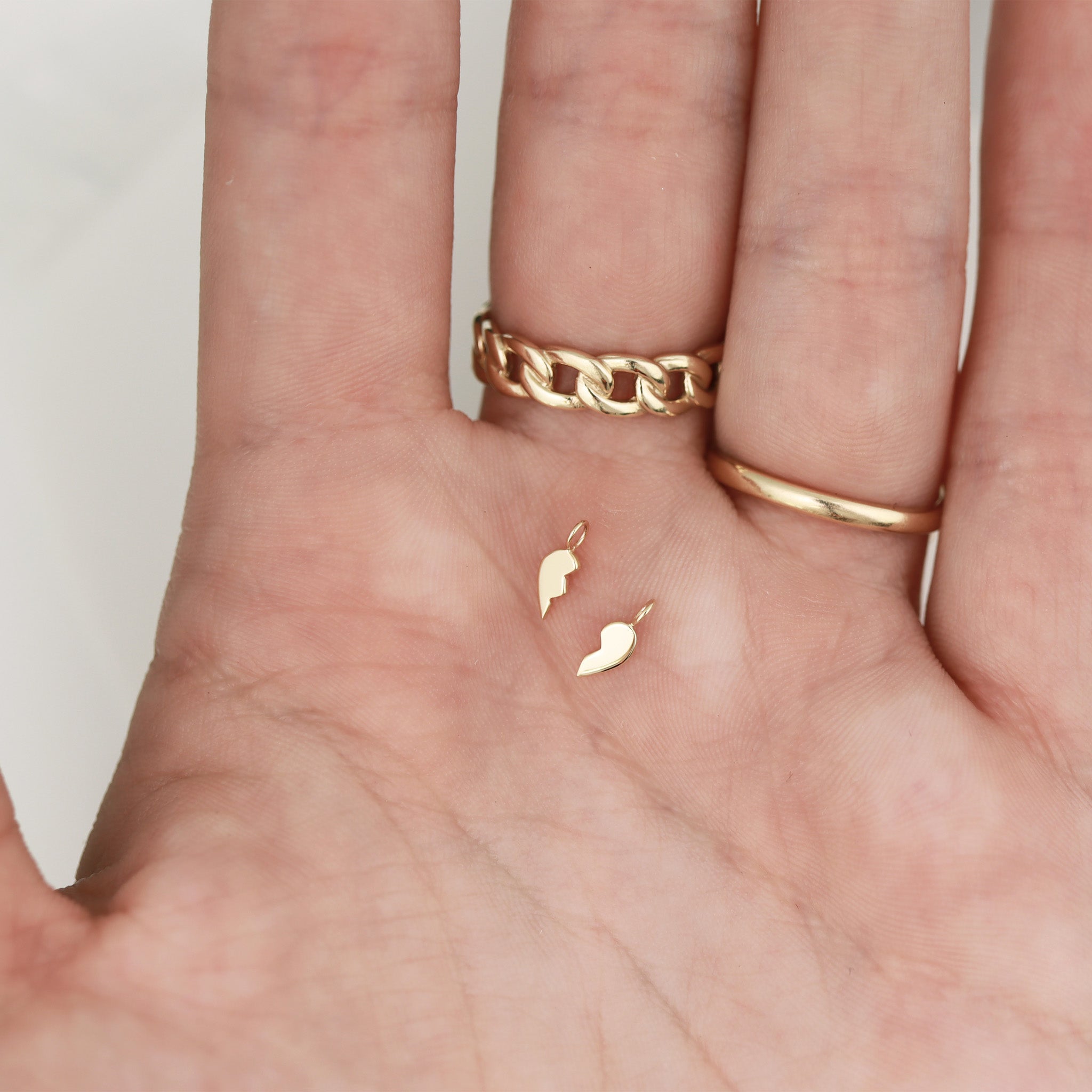 Permanent Jewelry Right Side 14K Solid Gold Broken Heart Charm / PMJ1009