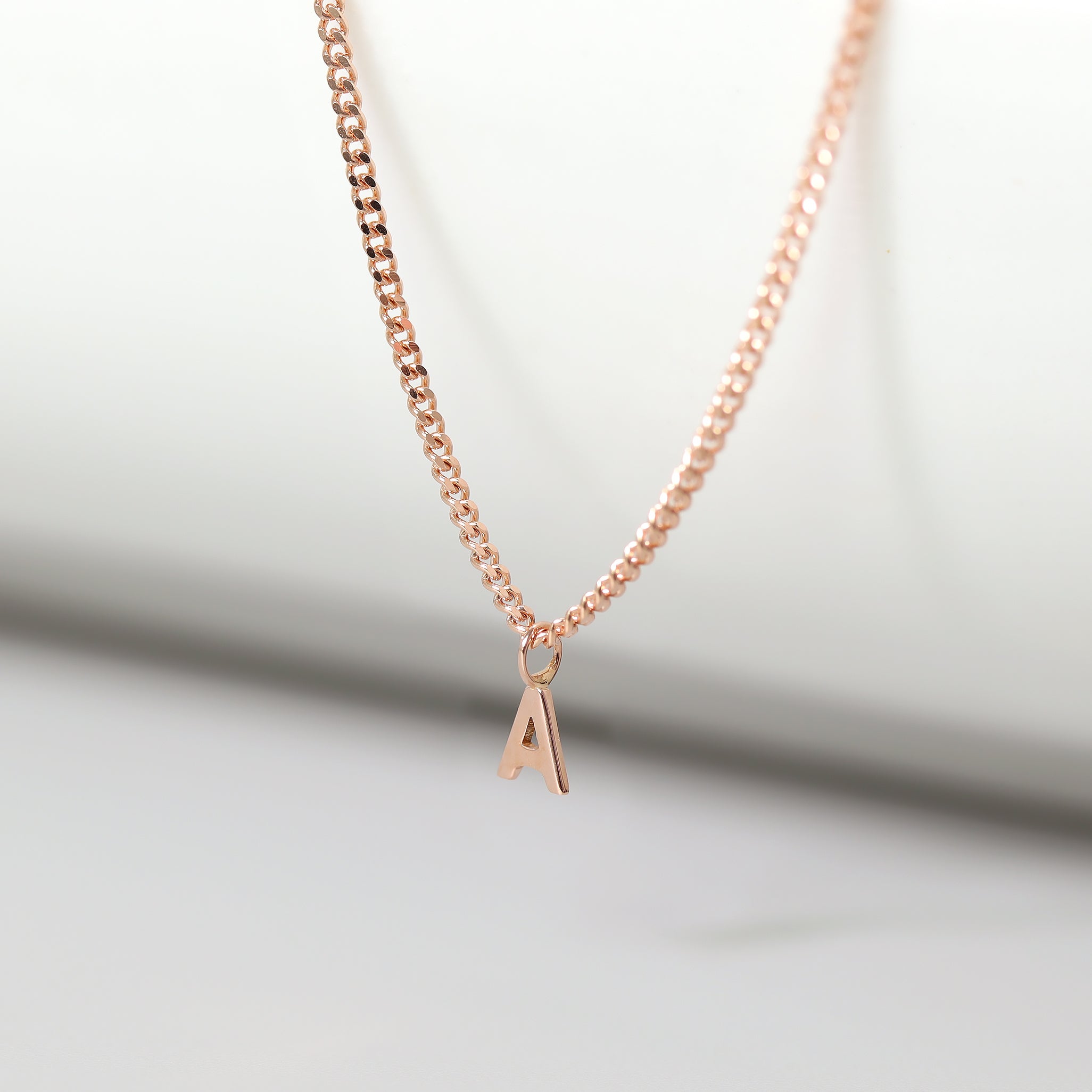 Permanente smykker 14K solid rosegull Initial Charms/PMJ2003