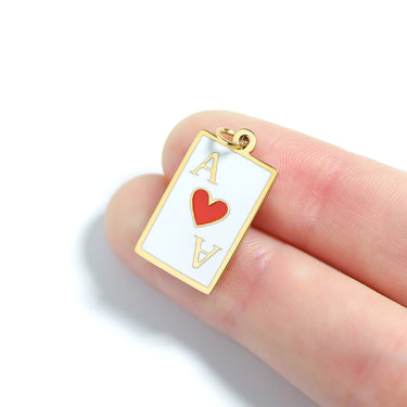 Ace of hearts playing card charm scale