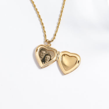 Heart Locket with Stones and photo inside