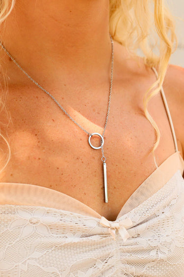 PVD en or 18 carats en boucle en acier inoxydable Collier de lariat/chn0008