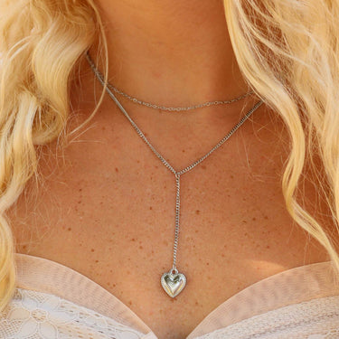 layered heart pendant necklace