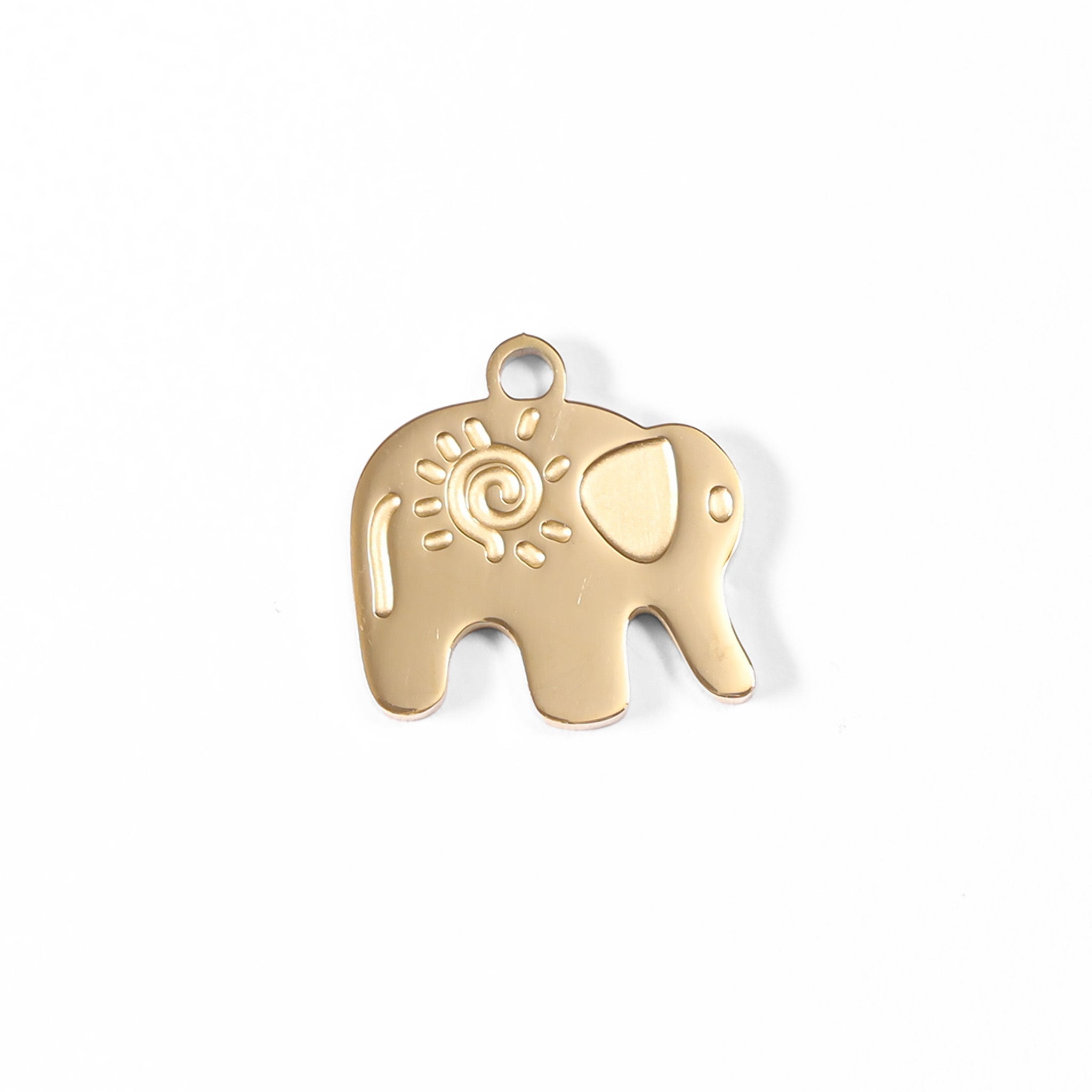 18K Gold PVD Stainless Steel Elephant Charm / PDL0016