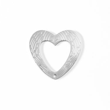 18K Gold PVD Stainless Steel Hollow Heart Charm 