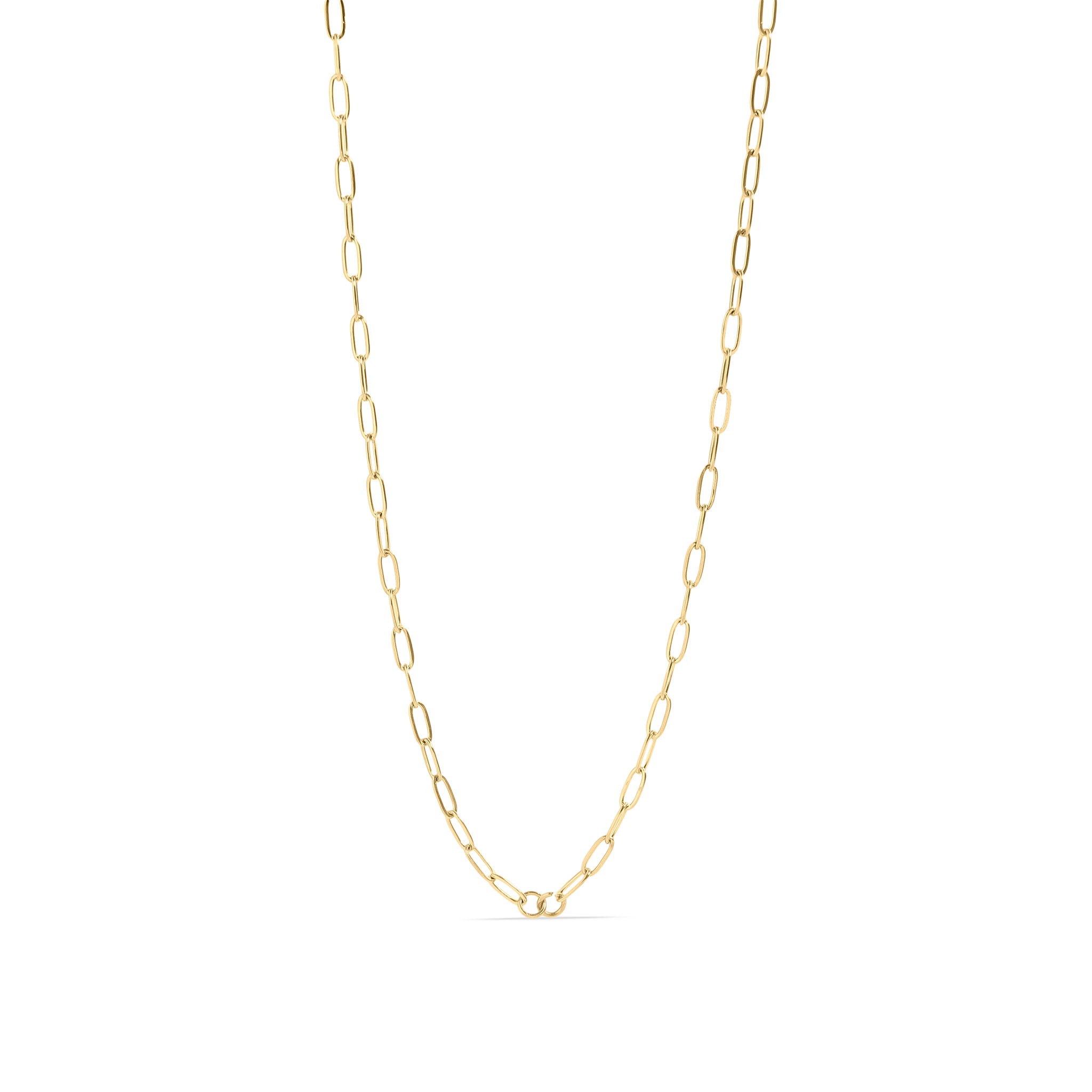 18K Gold PVD Paperclip Connector Chain Necklace / CHN0080