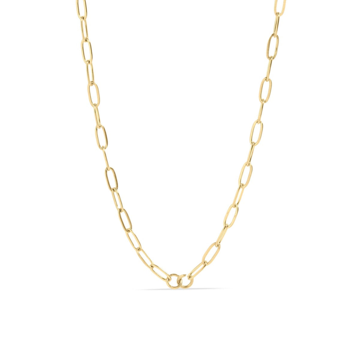 18K Gold PVD Paperclip Connector Chain Necklace / CHN0080