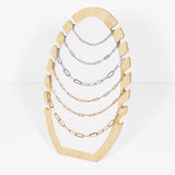 Stainless Steel Paperclip Chain Necklaces on display